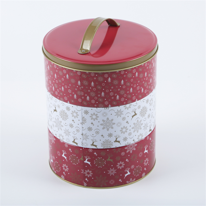 Round cookie christmas gift tin box tin manufacturers