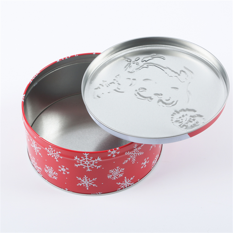 Metal decoration round Christmas gift tins tin manufacturers