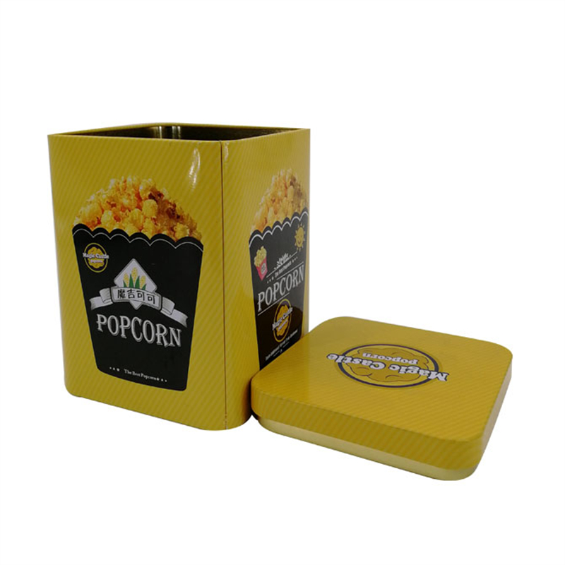 New design square popcorn tin box tin manufacturers