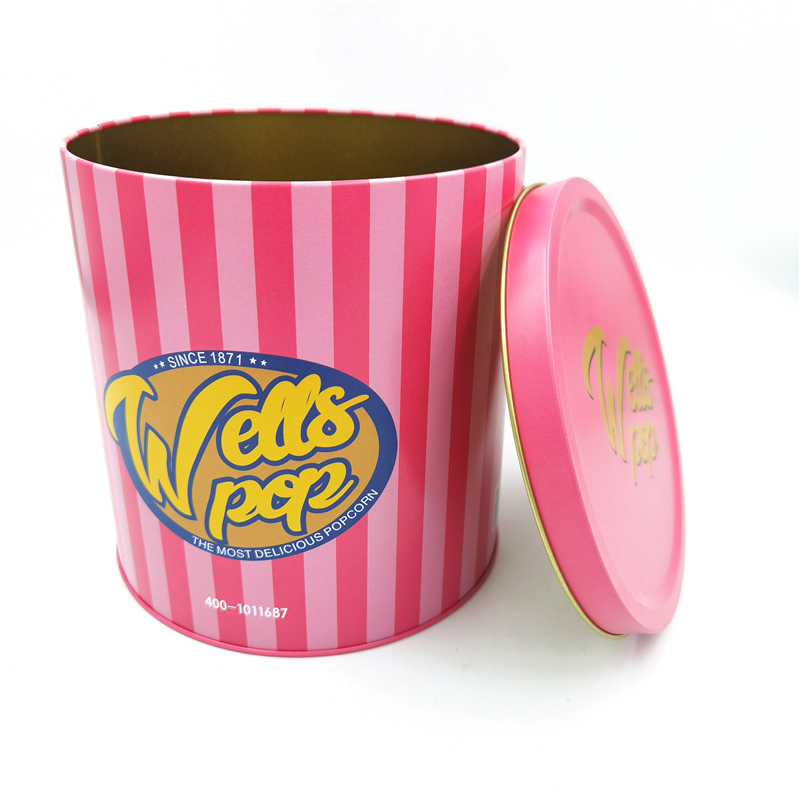 Wholesale custom metal canister popcorn tin tin manufacturers