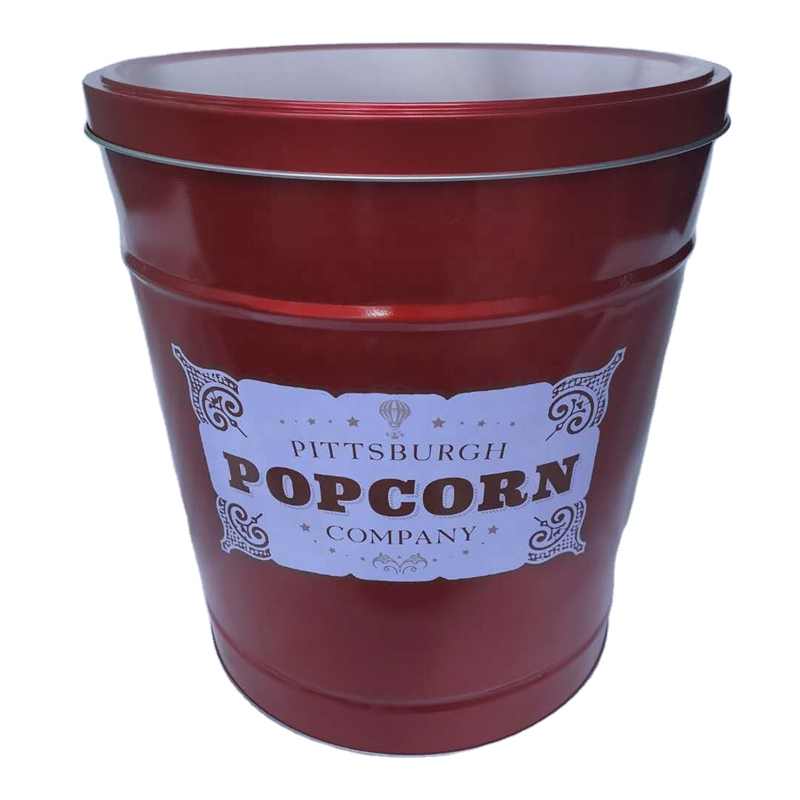 Round 3.5 gal durable popcorn tins tin manufacturers